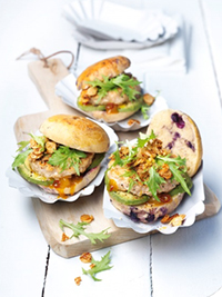 Chicken Sliders on Wild Blueberry Brioche Buns Picture