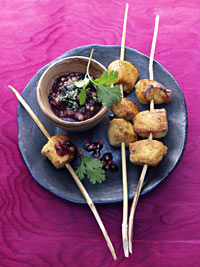 Tandoori Chicken Skewers with Wild Blueberry Fig Sauce Picture