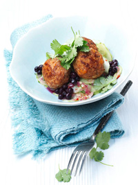 Mini-Meatballs with Wild Blueberry and Cucumber Salad Picture