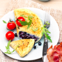Savory Wild Blueberry Arugula Omelets Picture