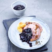 Roasted Chicken with Wild Blueberry Onion Sauce Picture