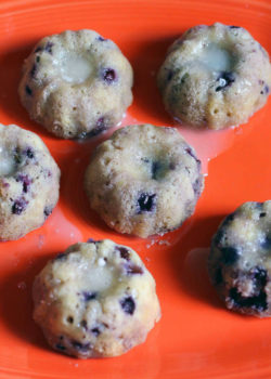 Mini Wild Blueberry Cakes with Vanilla Icing Picture