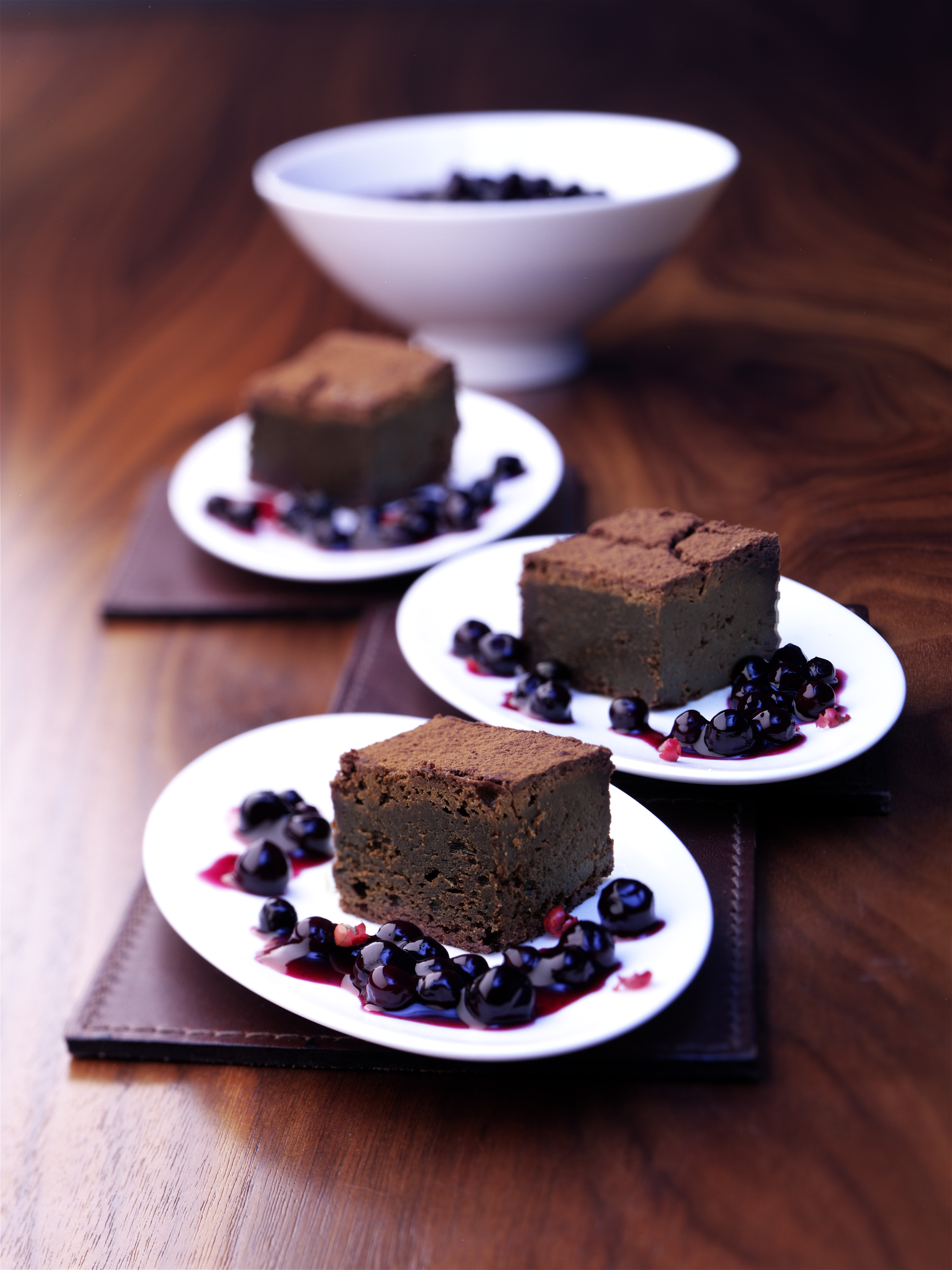 Brownie Dominoes with Wild Blueberry Cinnamon Sauce Picture