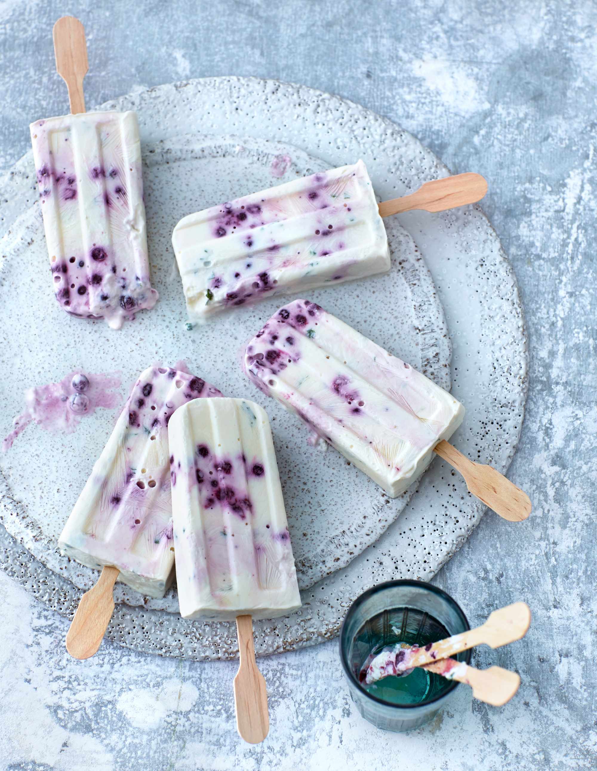 Wild Blueberry Frozen Yogurt Popsicles Picture