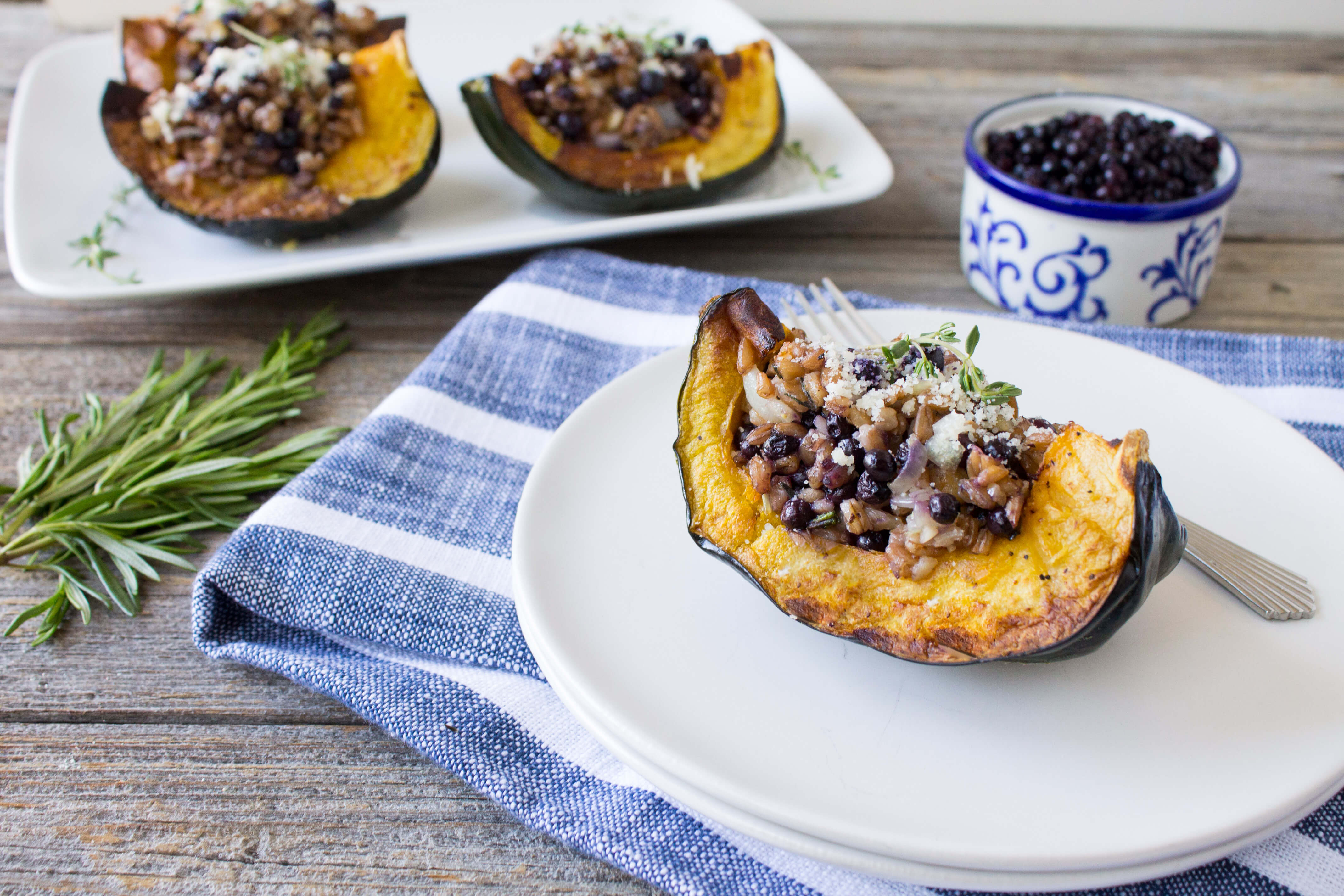 Stuffed Acorn Squash with Farro and Wild Blueberries Picture