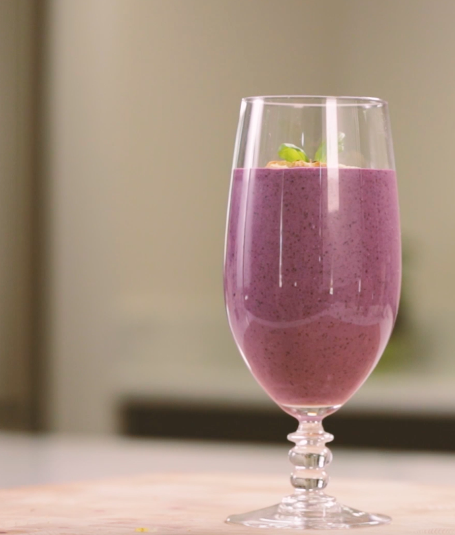 Wild Blueberry Basil Cheesecake Smoothie Picture