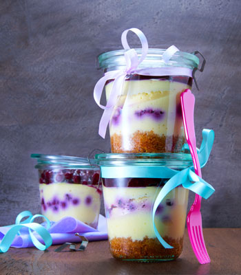 Mason Jar Wild Blueberry Cheesecake Picture